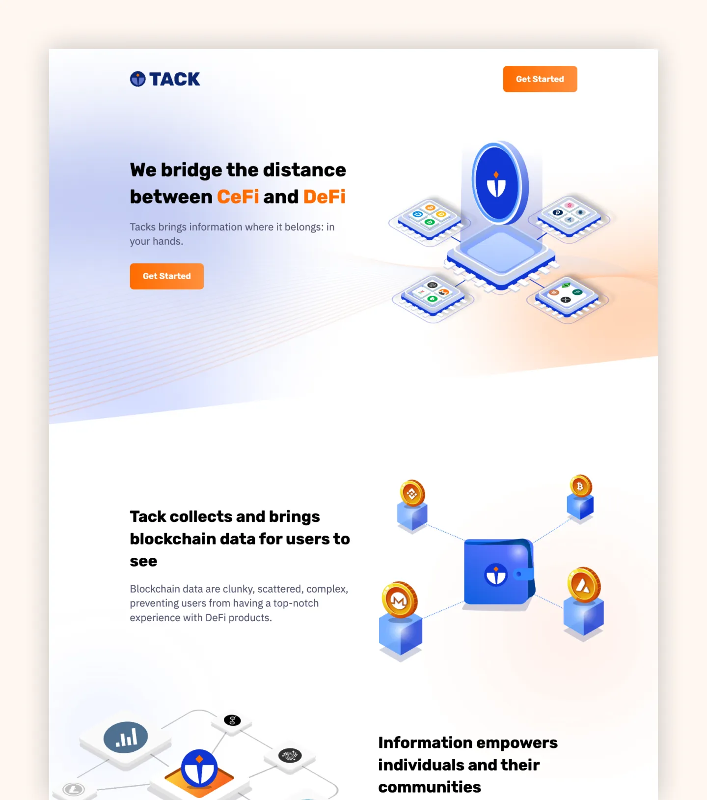 Tack – Landing page